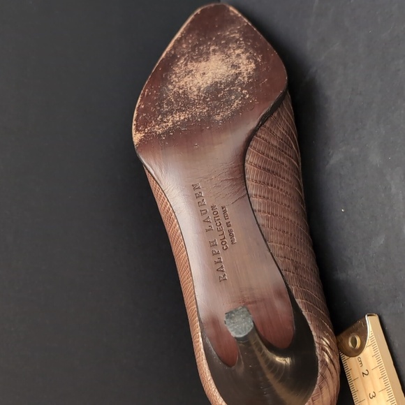 Ralph Lauren Collection Brown Heeled Shoes,Size 7. - Picture 9 of 12